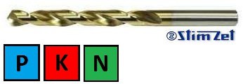 Vrták 3,00x61/33mm s válcovou stopkou, povlakovaný TiN - střední řada HSS, 2931,TiN