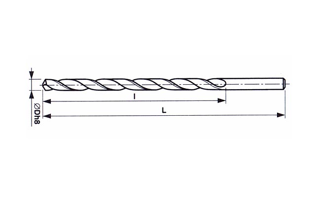 Vrták 2,00x85/56mm s válcovou stopkou, dlouhý HSS, 2916