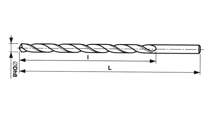 STIMZET Vrták 11,00x280/195mm s válcovou stopkou, zvlášť dlouhý - HSS, DIN 1869 RN, ZV 3001