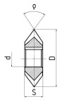 Fréza úhlová oboustranná souměrná, F857070, 60x63 mm
