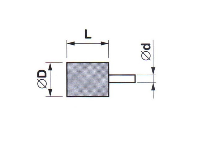 Brusné tělísko 3x6-3x40mm 98A 100O 6V válcové se stopkou