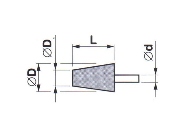 Brusné tělísko 16x40-6x40mm 99BA 60M 7V R2 kuželové zaoblené se stopkou
