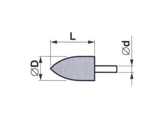 Brusné tělísko 20x40-6x40mm 99BA 80M 7V ogivální se stopkou