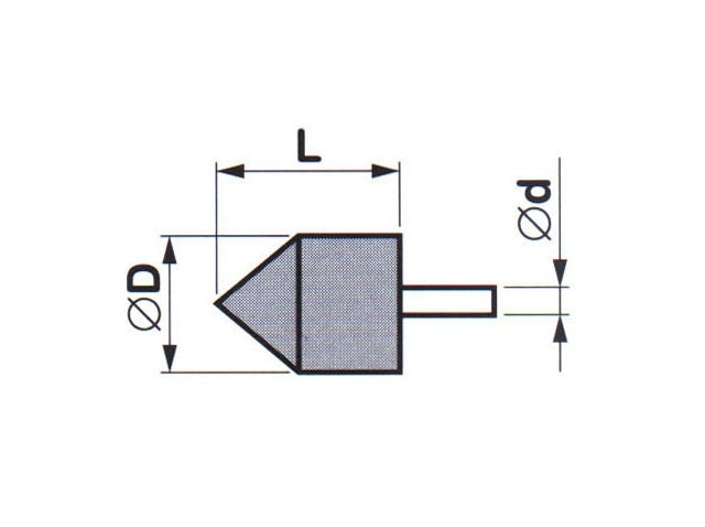 Brusné tělísko 16x40-6x40mm 99BA 80M 7V válcové kuželové 60°  se stopkou