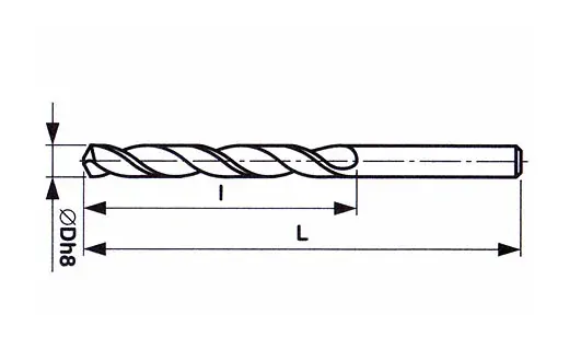 Vrták 3,3x65/36mm s válcovou stopkou, vysoce výkonný - střední řada HSSCo8, 2906
