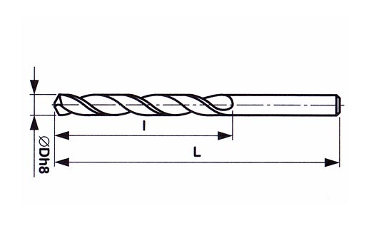 Vrták 9,5x125/81mm s válcovou stopkou, vysoce výkonný - střední řada HSSCo8, 2906