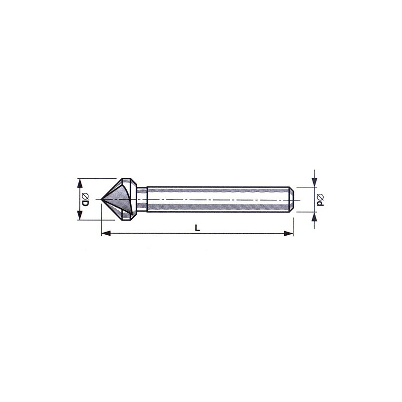 Záhlubník jednobřitý 30 mm 90° HSS, 221625.1