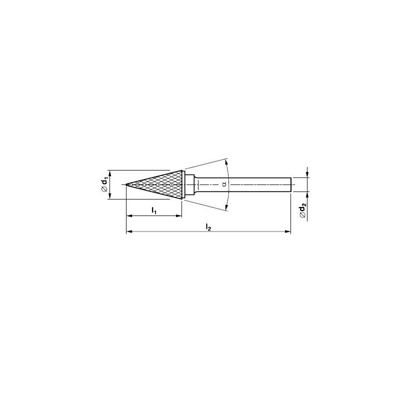 Fréza tvrdokovová kuželová M 3x11x3 TEC-SPIRAL