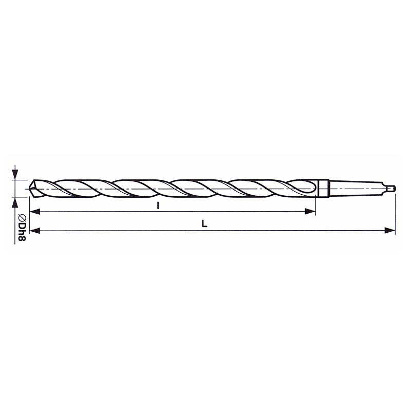 Vrták 13x310/205 mm s kuželovou stopkou, zvlášť dlouhý HSS, ZV 5001