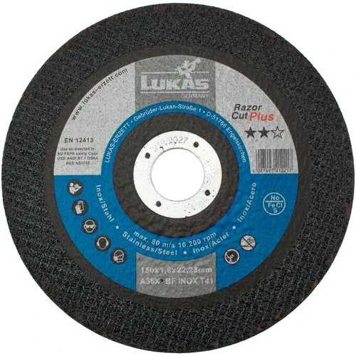 Řezný kotouč 150x1,6x22,23 Razor Plus A46-BF Inox Lukas - AT150016V9802