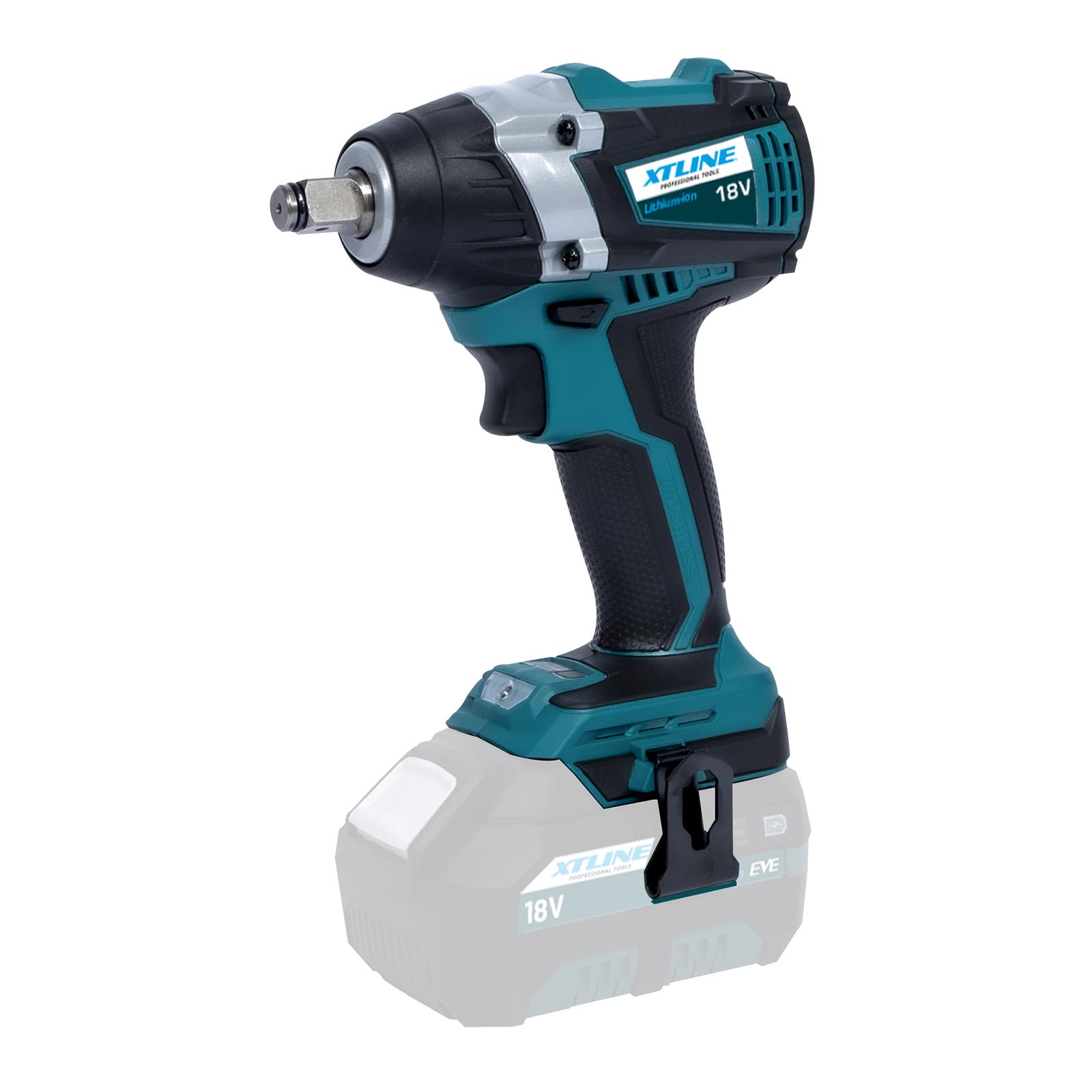 XTline aku rázový utahovák na 1/2" hlavice bezuhlíkový 18 V, 300 Nm