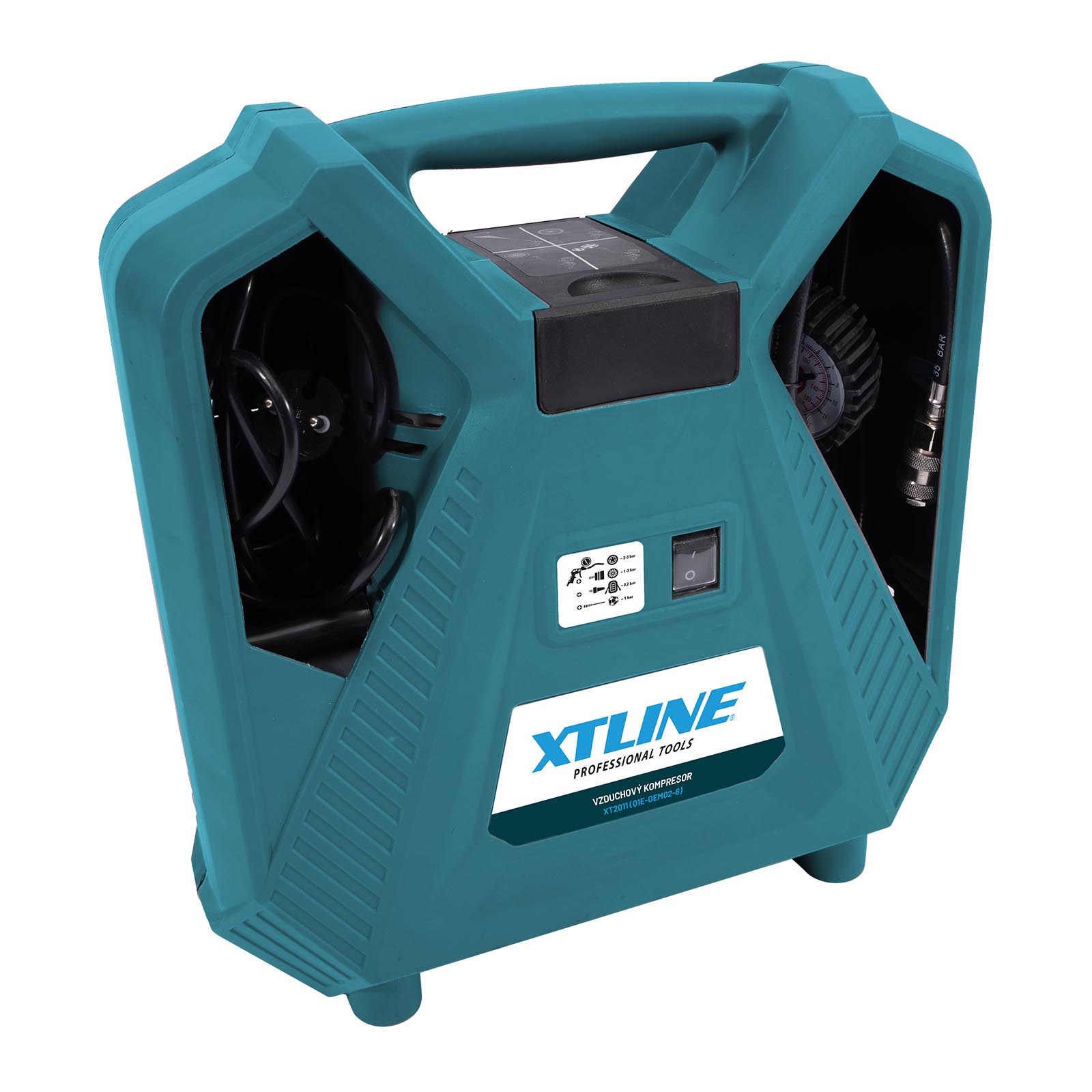 XTline Kompresor bezolejový 1100W + příslušenství 8 dílů XT2011