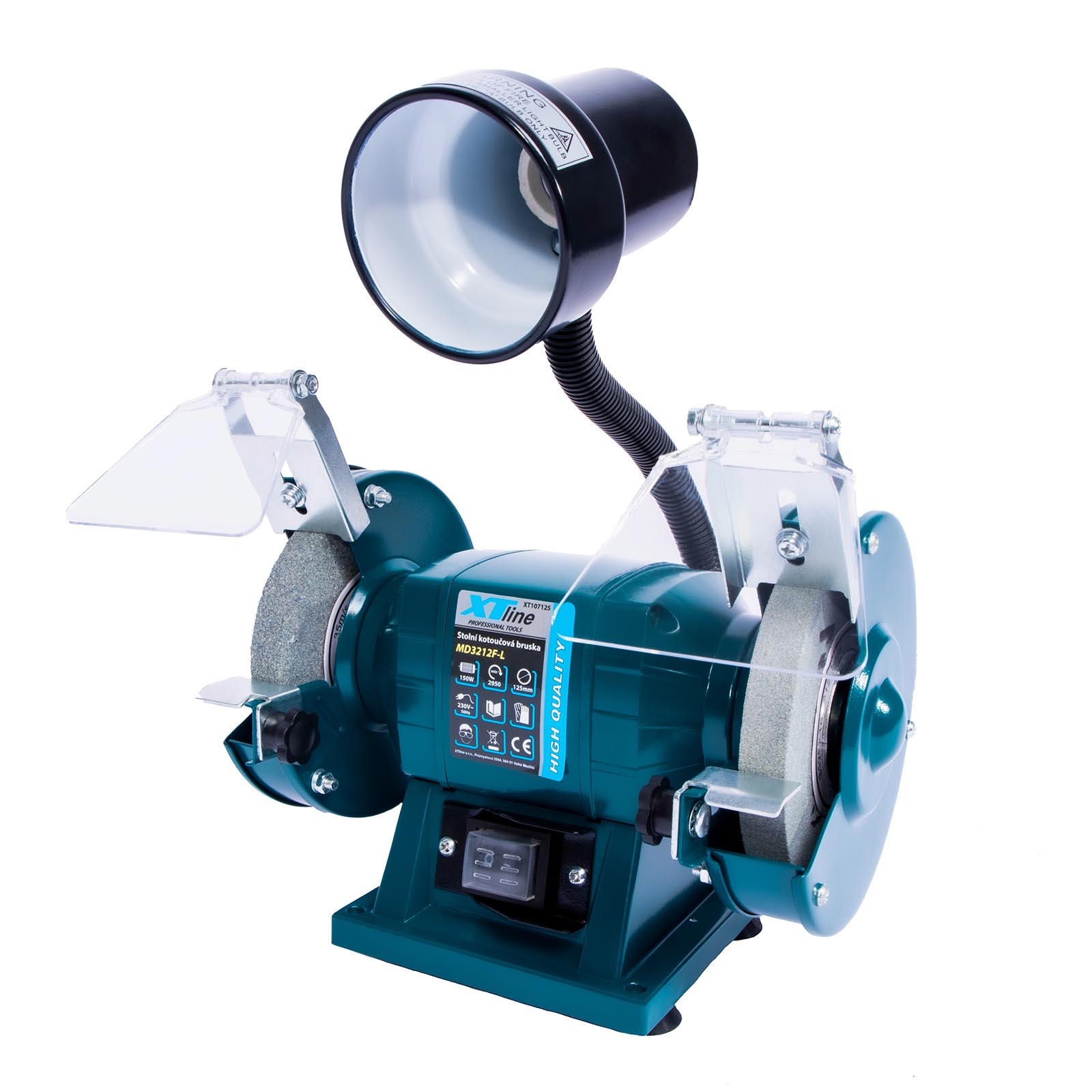 XTline Bruska el. dvoukotoučová 125mm/150W + svítidlo 40W XT107125
