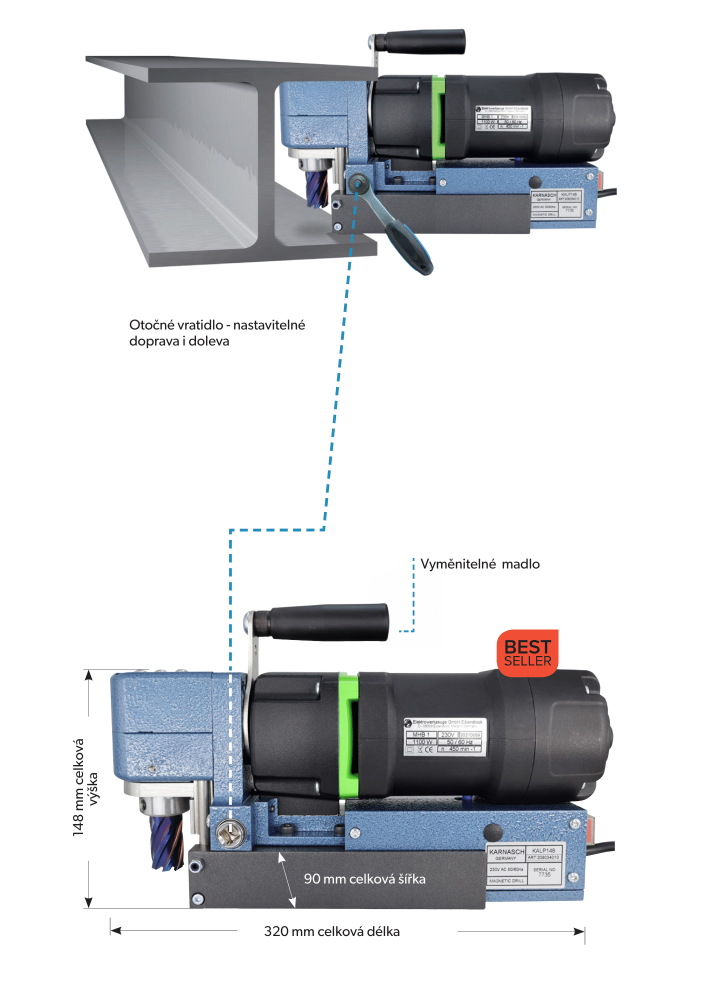 Karnasch 208034010 Magnetická vrtačka KALP 148 BLUE-MAG