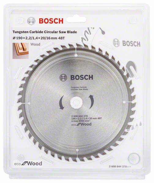 Bosch pilový kotouč 190mmx20/16x2,2mm 48 zubů Eco for Wood 2608644378