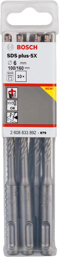 Bosch spirálový vrták 6x160/100 SDS plus-5X 2608833892