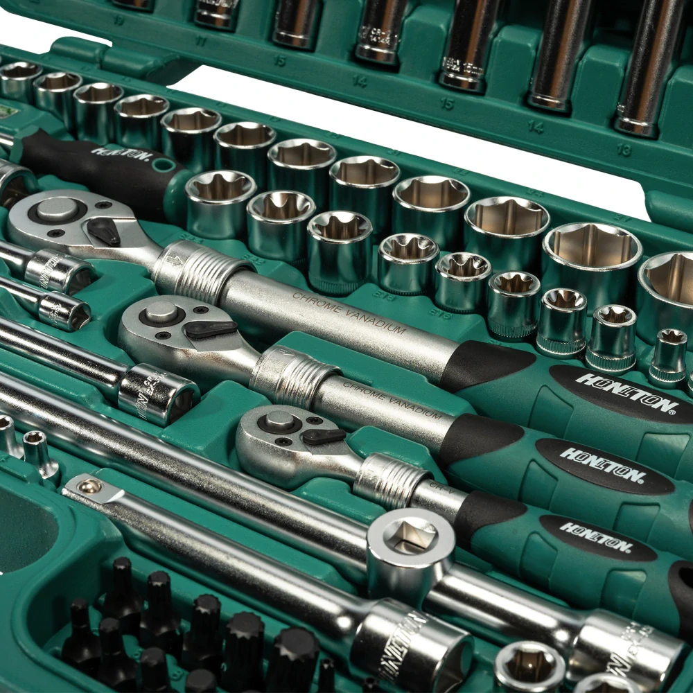 Sada hlavic 1/4"-3/8"-1/2" 155 dílů HONITON H4455 