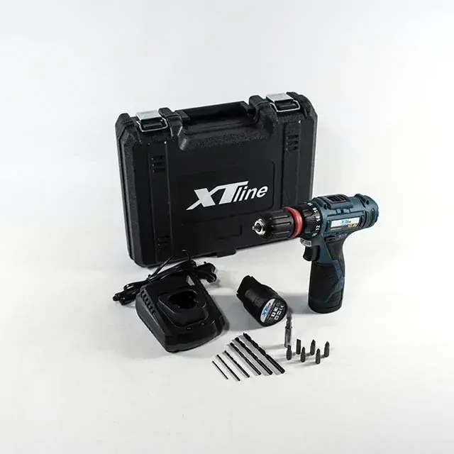 XTline Aku vrtačka 10,8V 2 baterie, plast. box, přísluš. 13dílů XT102699