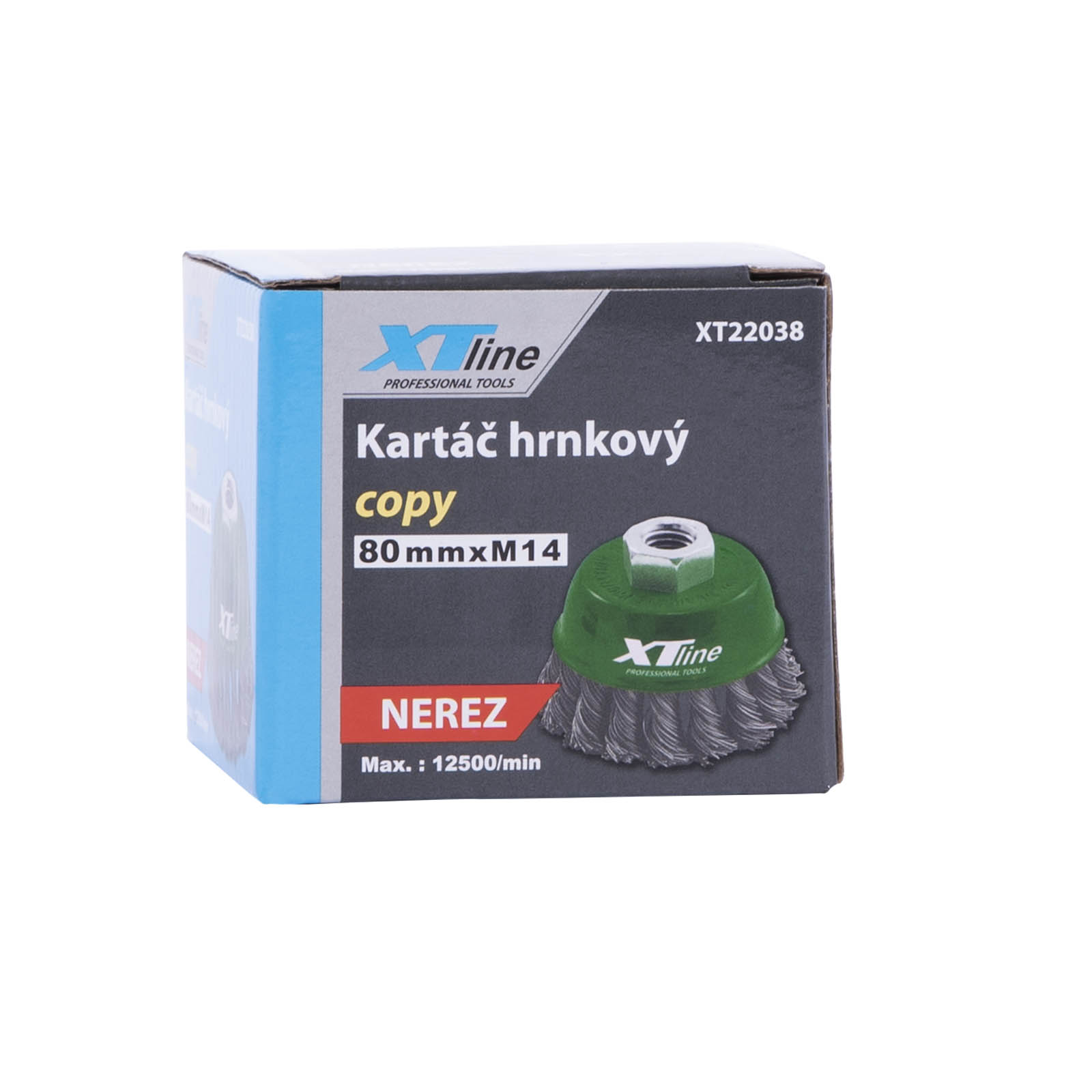 XTline Kartáč hrnkový copy nerez M14 80mm XT22038