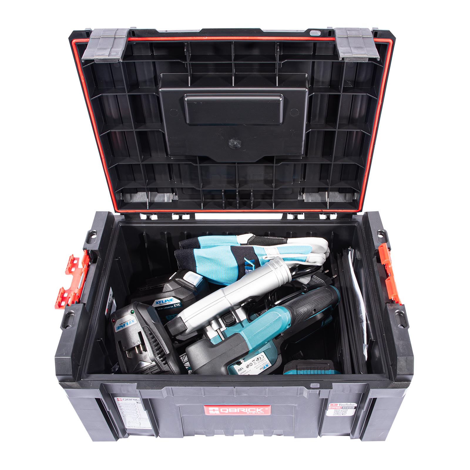 XTLINE Aku kotoučová pila bezuhlíková 18 V, 165 mm + 2 baterie 5.0 Ah + nabíječka 3.5 A + box