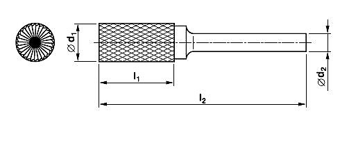 Fréza tvrdokovová válcová s čelním břitem B 3x14x3 TEC-SPIRAL 904001056