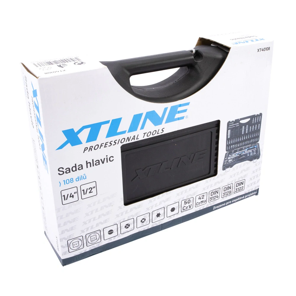 XTLINE Sada hlavic 1/4"-1/2" 108 dílů XT40108