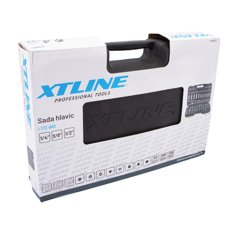 XTLINE Sada hlavic 1/4"-3/8"-1/2" 172 dílů XT40171