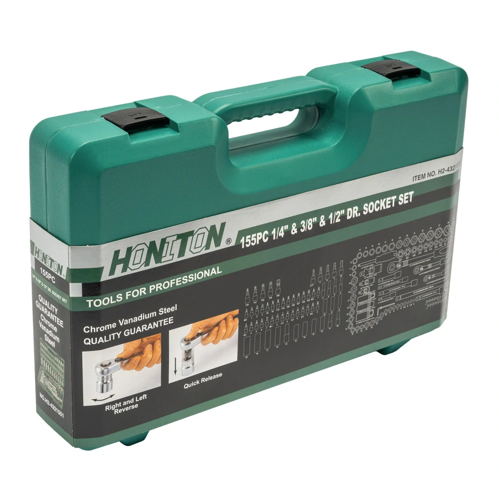 Sada hlavic 1/4"-3/8"-1/2" 155 dílů HONITON H4455 