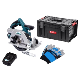 XTLINE Aku kotoučová pila bezuhlíková 18 V, 165 mm + baterie 5.0 Ah + nabíječka 3.5 A + box