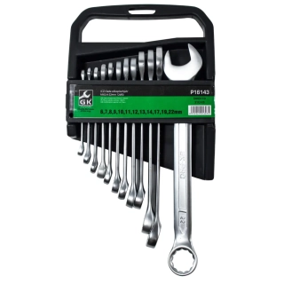 GK TOOLS Sada očkopl.klíčů 6-22 mm 12 dílů matný chrom P16143