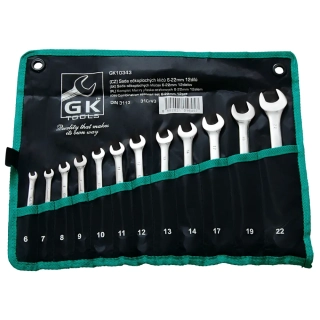 GK TOOLS Sada klíčů očkoplochých 6-22 mm 12 dílů, chrom-obal