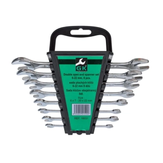 GK TOOLS Sada plochých klíčů 6-22 mm 8 dílů chrom P16031