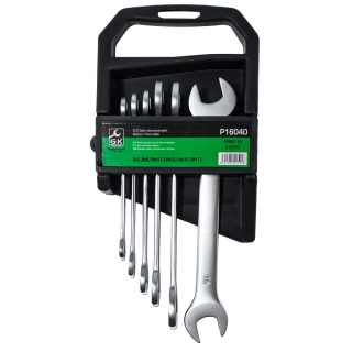 GK TOOLS Sada plochých klíčů 6-17 mm 6 dílů matný chrom P16040