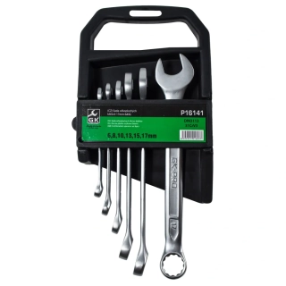GK TOOLS Sada očkoplochých klíčů 6-17 mm 6 dílů matný chrom P16141