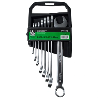 GK TOOLS Sada očkoplochých.klíčů 6-22 mm 8 dílů matný chrom P16142