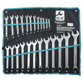 GK TOOLS Sada očkoplochých klíčů 6-32 mm 24 dílů matný chrom-obal P16145/P