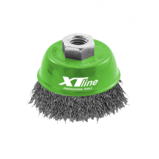 XTline XT22056 Kartáč hrnkový vlnitý nerez M14 | 100mm