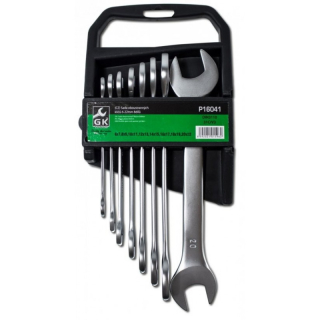 GK TOOLS Sada plochých klíčů 6-22 mm 8 dílů matný chrom P16041